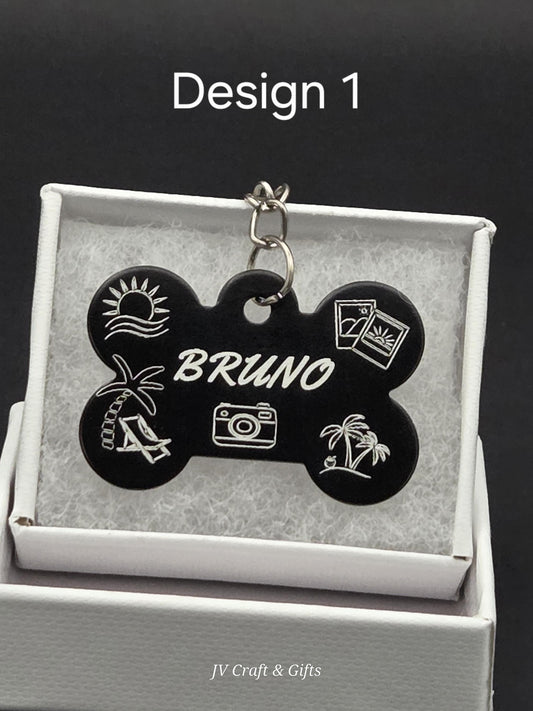 Personalized Summer Dog Tag – Engraved Beach and Travel Designs