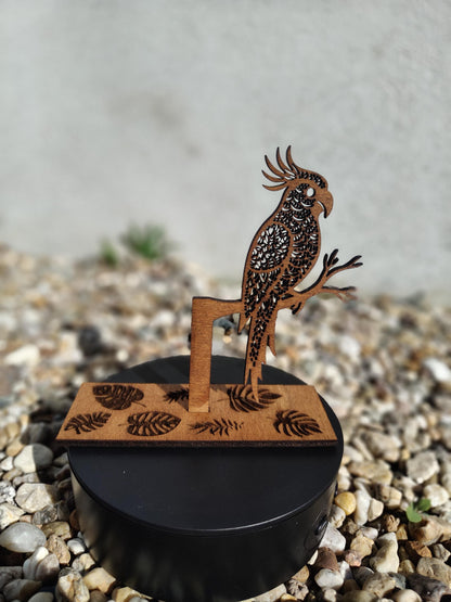 Laser Cut Wooden Parrot Decor: Tropical Jungle Ornament