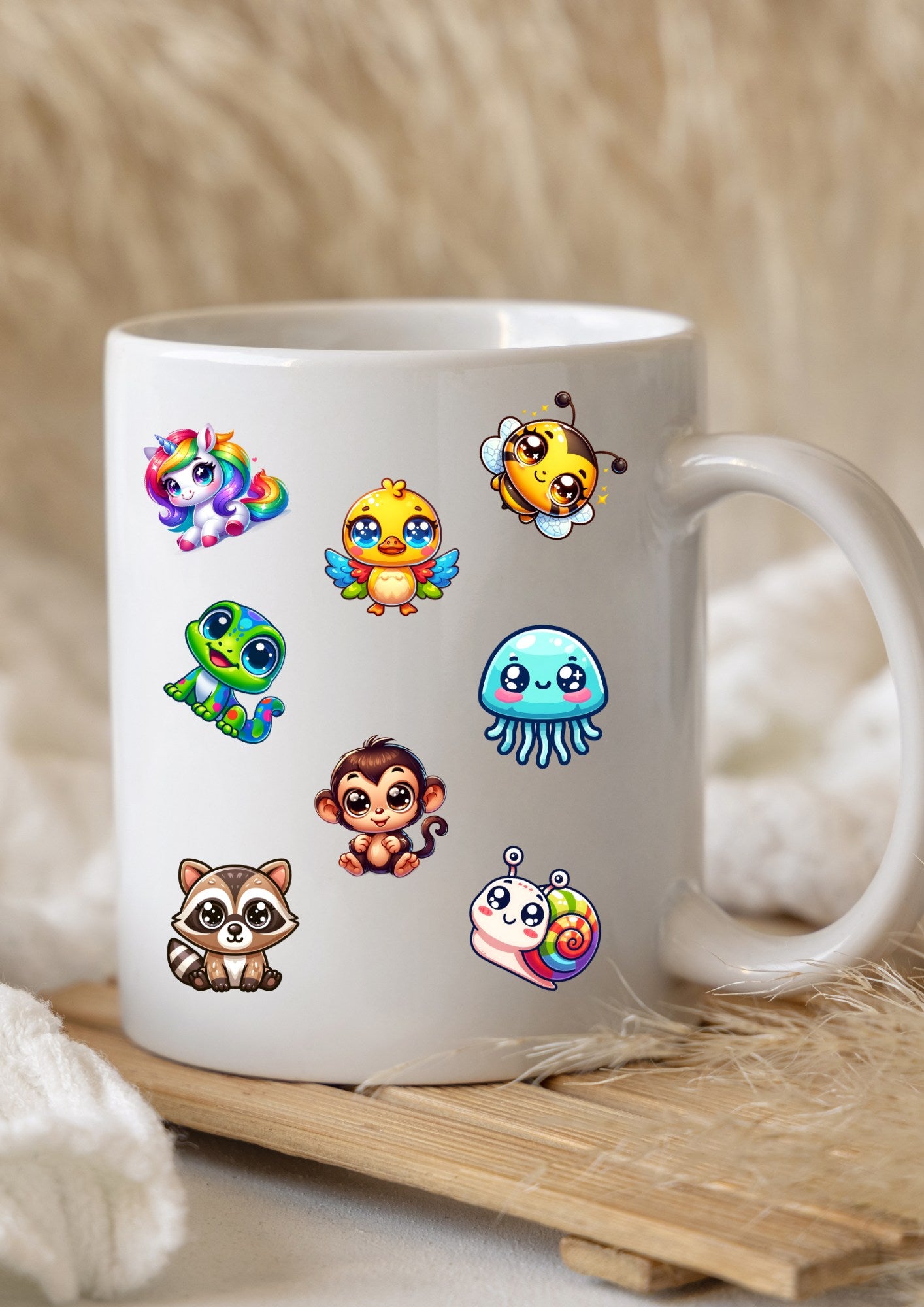 Cute Animal Sticker Pack – 15 Waterproof Stickers