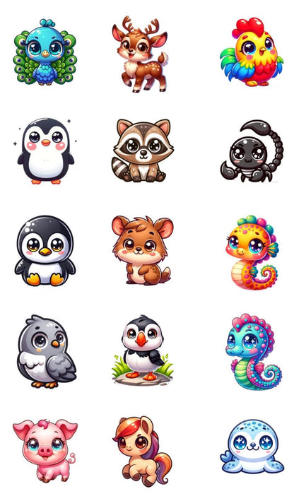 Animal Sticker Pack – Waterproof Sublimation Vinyl, 15/Sheet