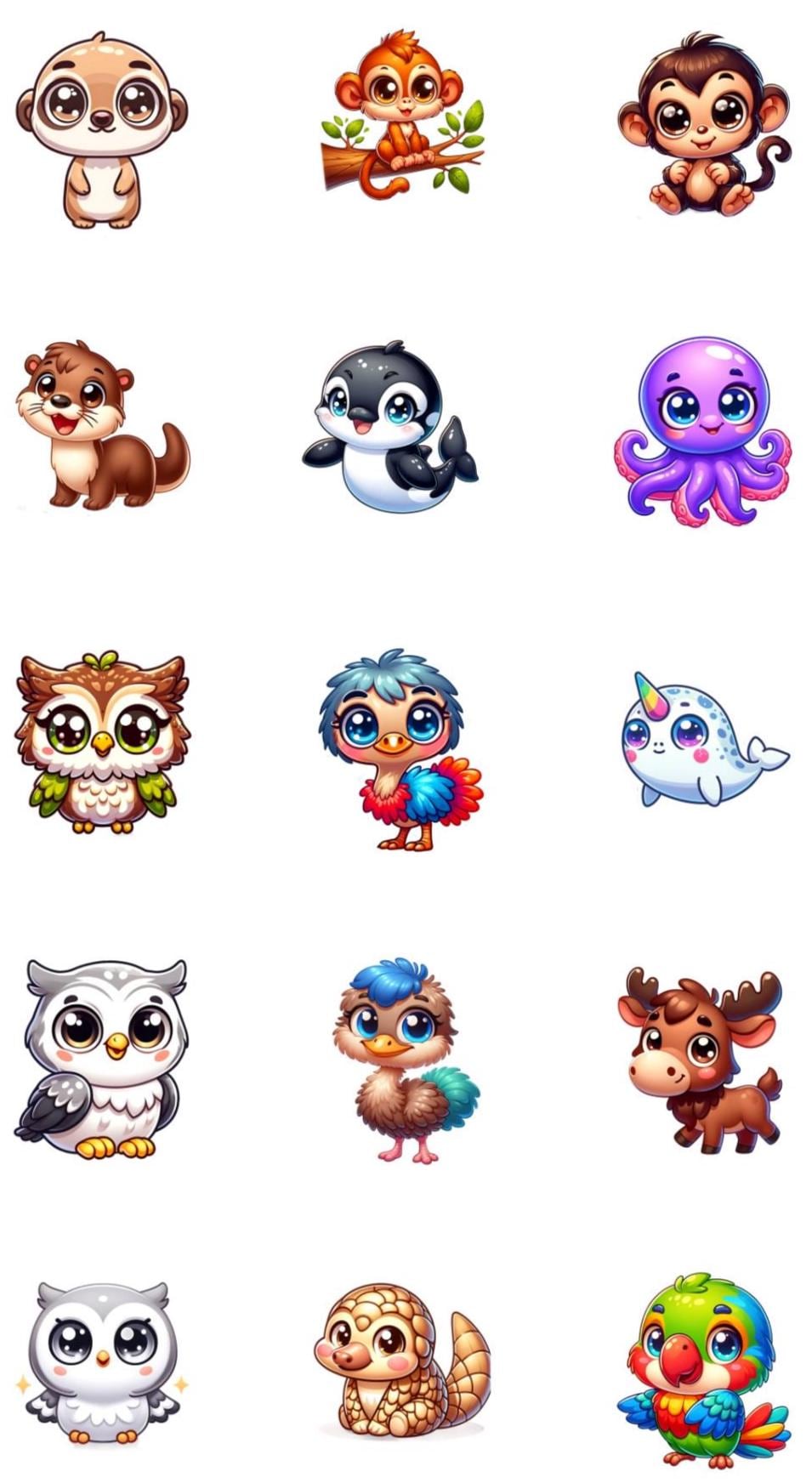 Animal Sticker Pack – Waterproof Sublimation Vinyl, 15/Sheet