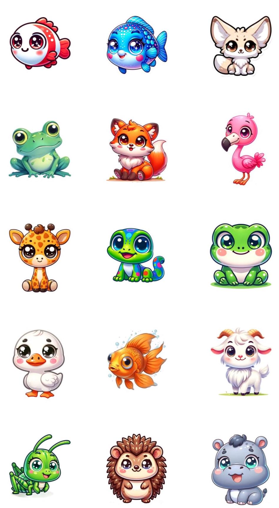 Animal Sticker Pack – Waterproof Sublimation Vinyl, 15/Sheet