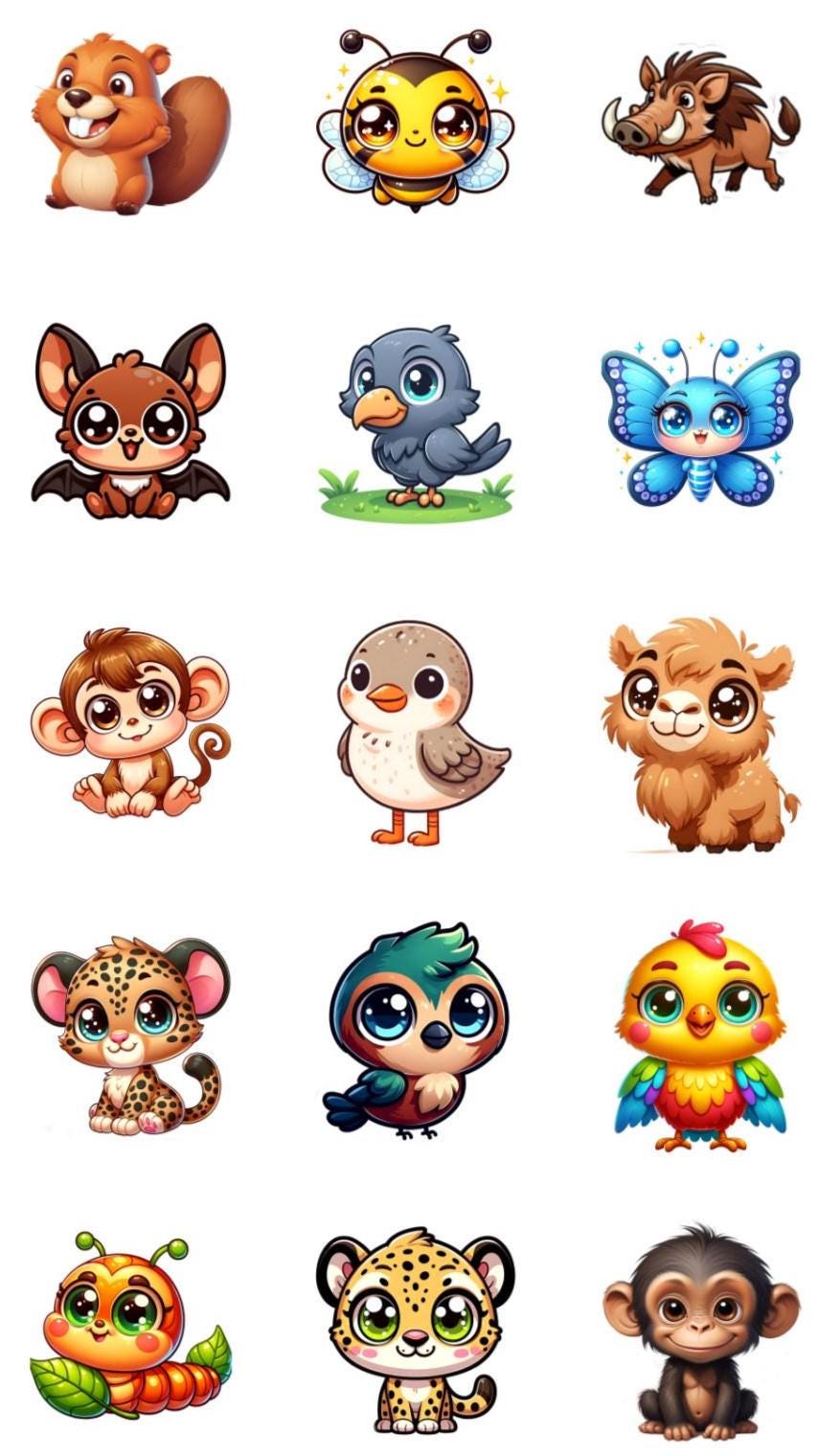 Animal Sticker Pack – Waterproof Sublimation Vinyl, 15/Sheet