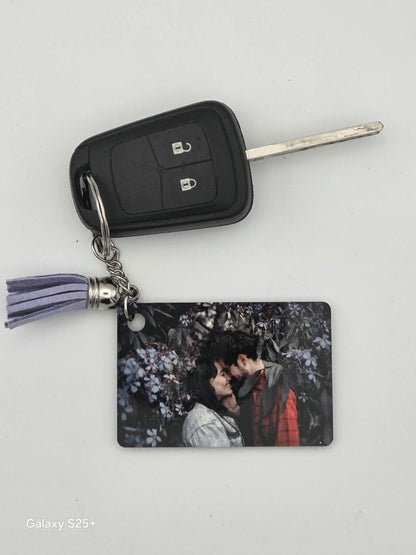 Personalised Photo Keychain – Custom Double Sided Keyring – Picture Keychain – Memory Gift for Couples & Family
