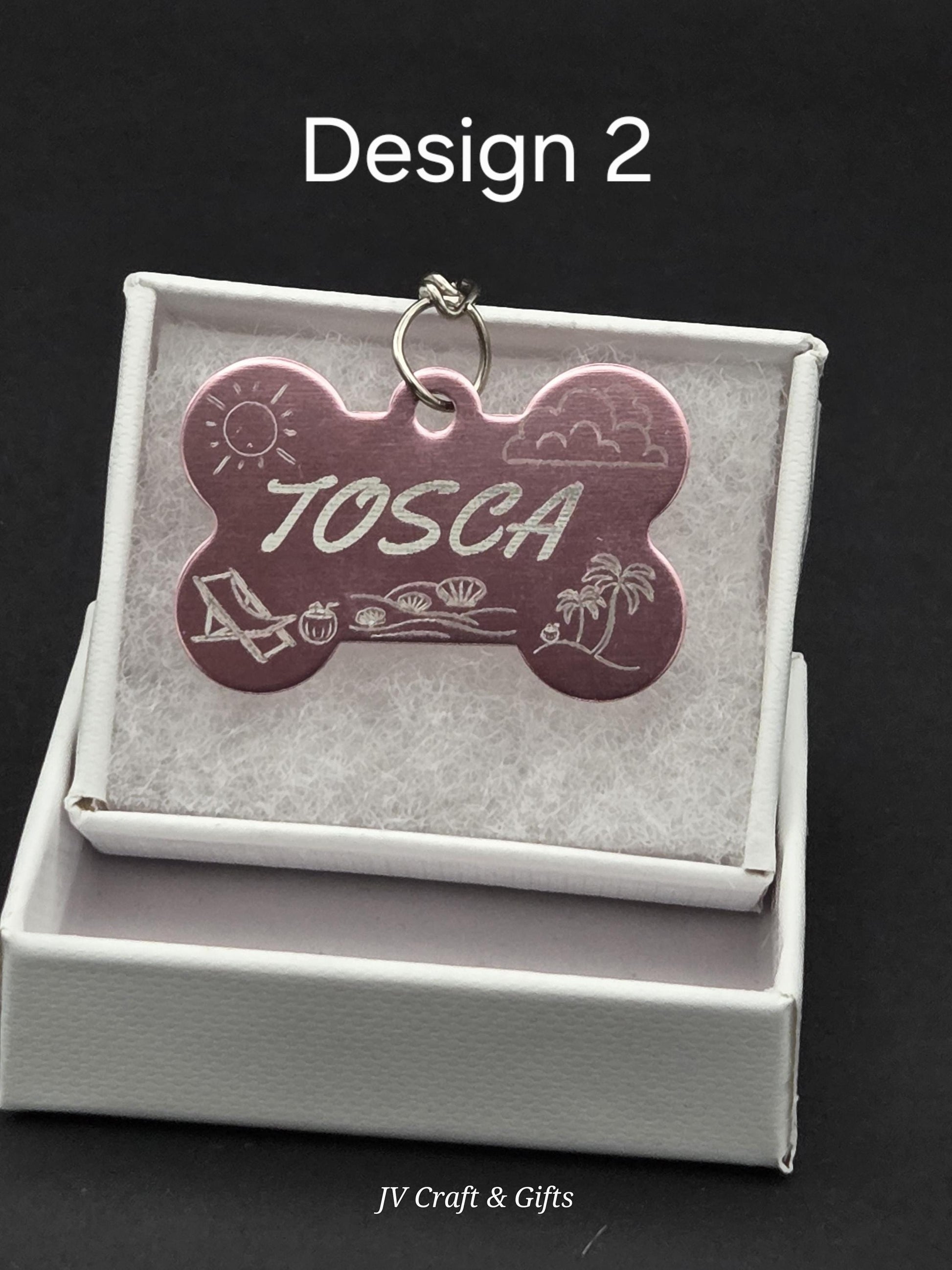 Personalized Summer Dog Tag – Engraved Beach and Travel Designs