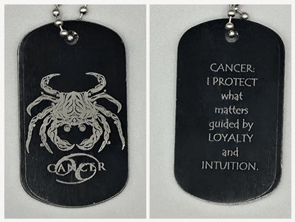 Zodiac Army Tag Necklace – Personalized Astrology Dog Tag