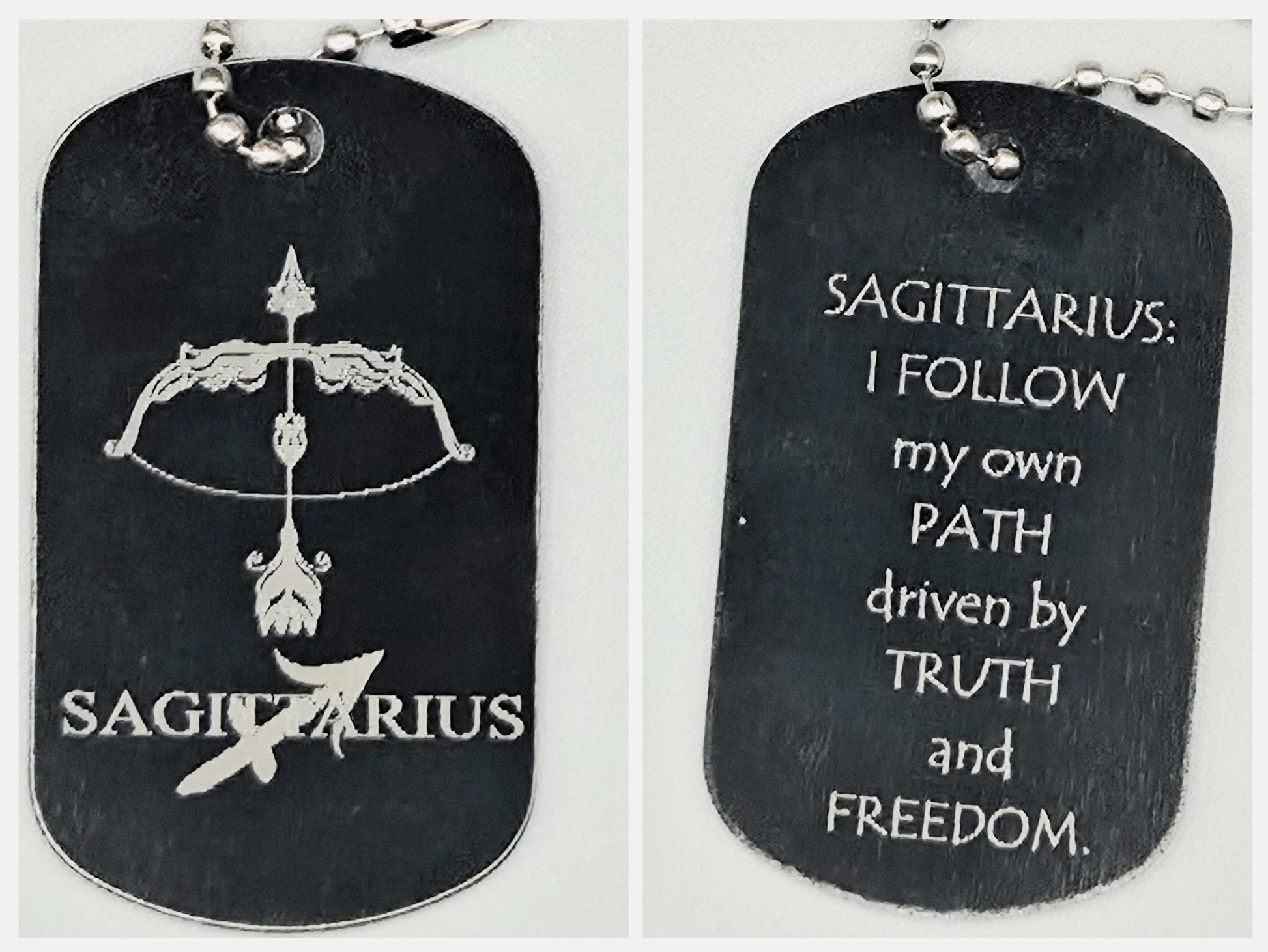Zodiac Army Tag Necklace – Personalized Astrology Dog Tag