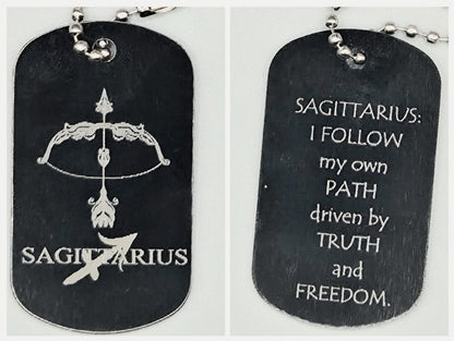 Zodiac Army Tag Necklace – Personalized Astrology Dog Tag