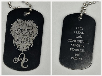 Zodiac Army Tag Necklace – Personalized Astrology Dog Tag