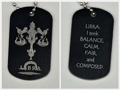 Zodiac Army Tag Necklace – Personalized Astrology Dog Tag
