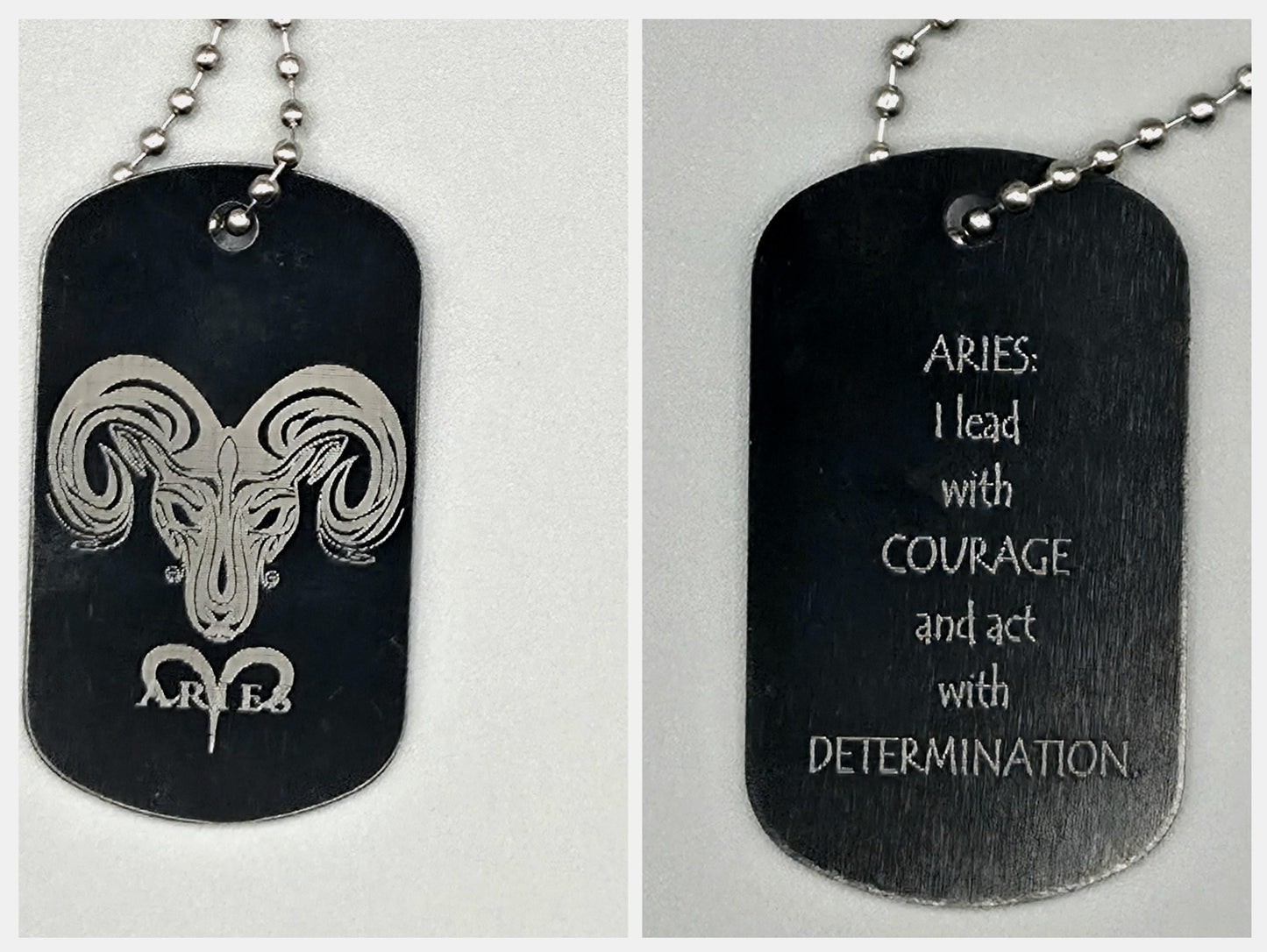 Zodiac Army Tag Necklace – Personalized Astrology Dog Tag