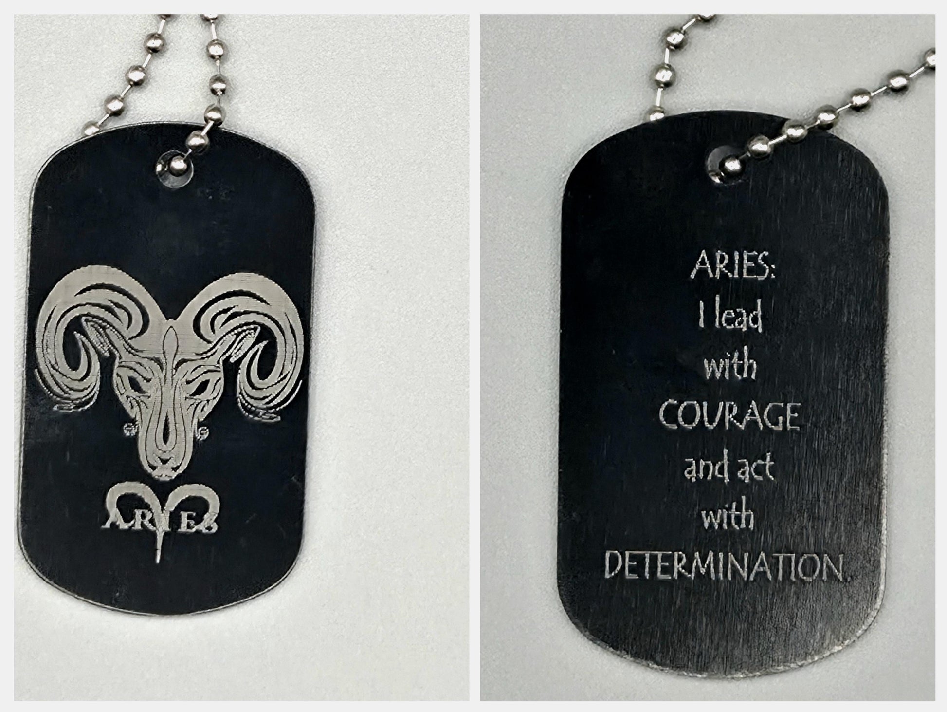 Zodiac Army Tag Necklace – Personalized Astrology Dog Tag