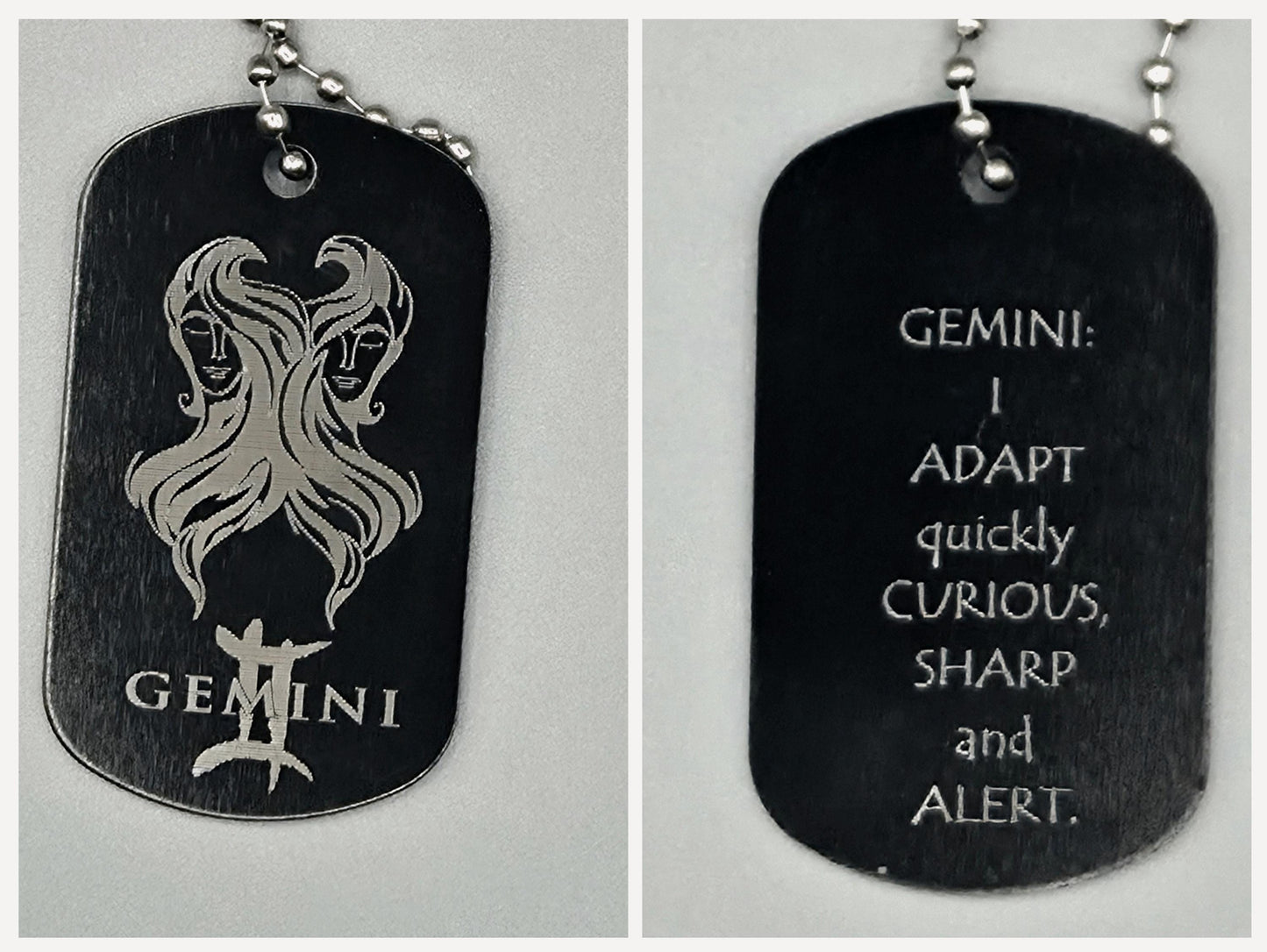 Zodiac Army Tag Necklace – Personalized Astrology Dog Tag