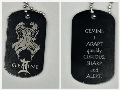 Zodiac Army Tag Necklace – Personalized Astrology Dog Tag
