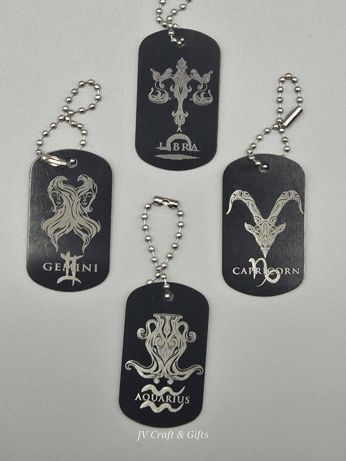 Zodiac Army Tag Necklace – Personalized Astrology Dog Tag