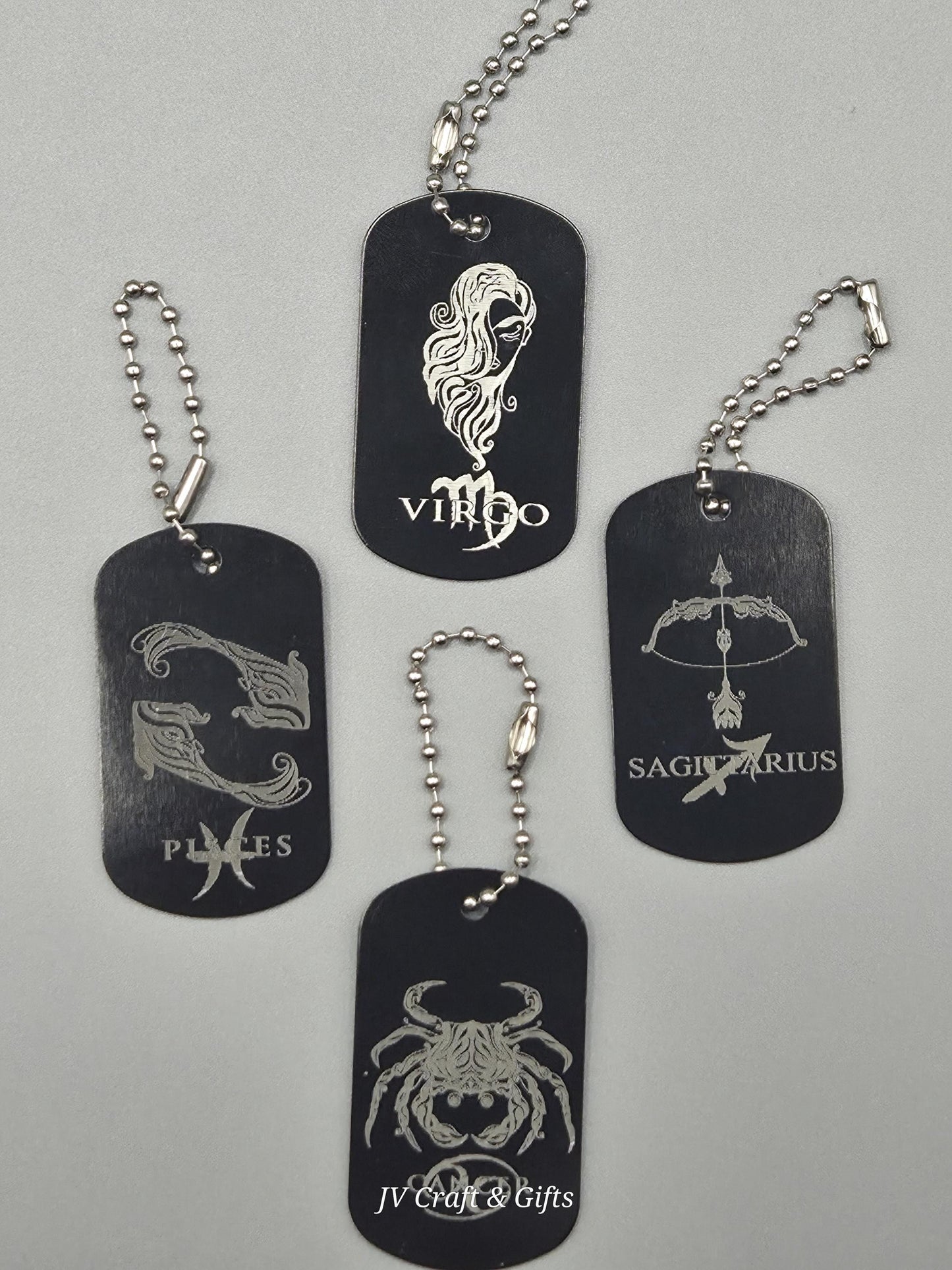 Zodiac Army Tag Necklace – Personalized Astrology Dog Tag