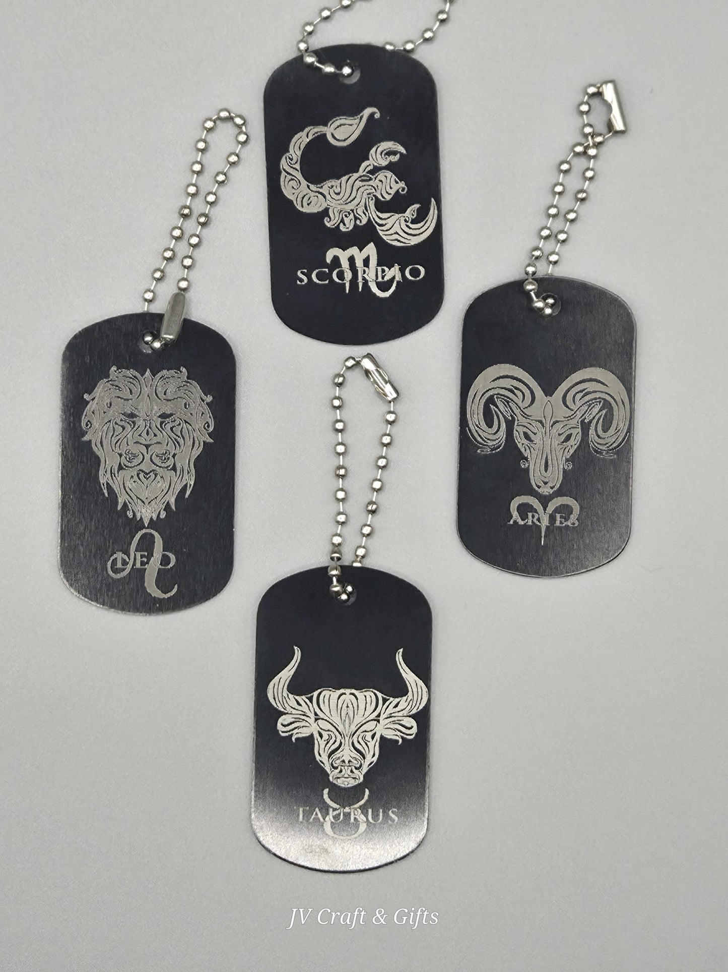 Zodiac Army Tag Necklace – Personalized Astrology Dog Tag