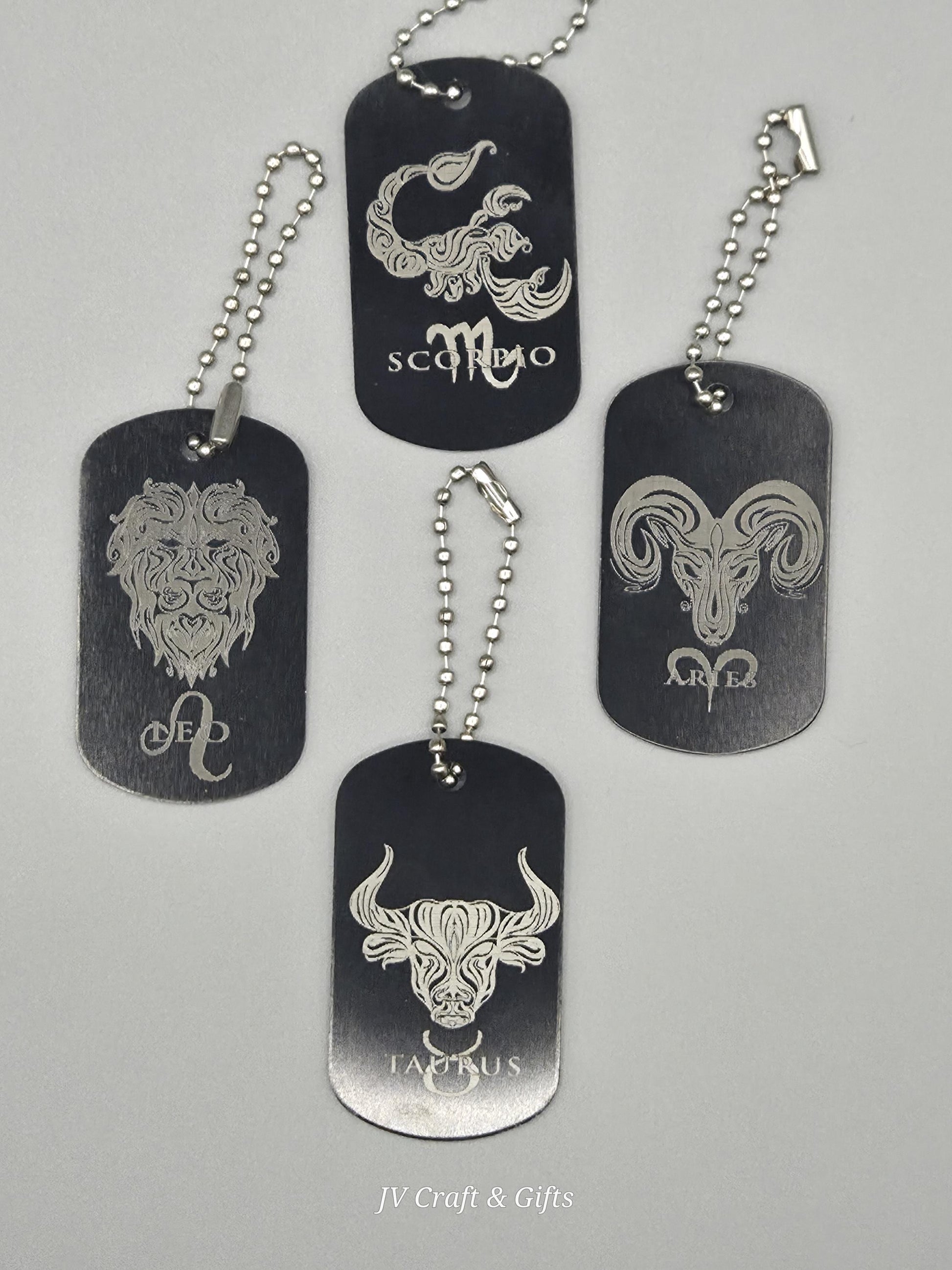 Zodiac Army Tag Necklace – Personalized Astrology Dog Tag