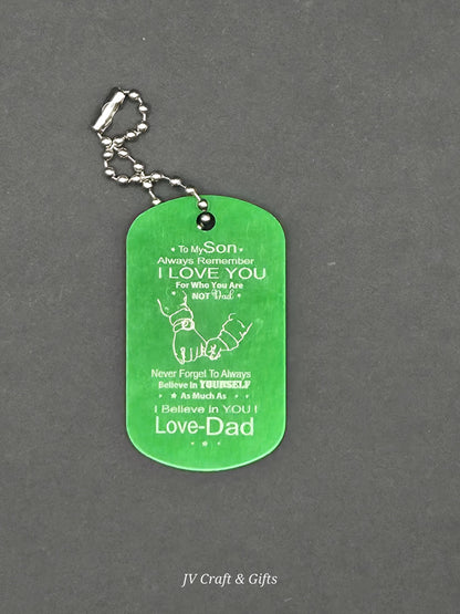 Family Message Army Dog Tag – Mother Son Daughter Gift – Engraved Family Necklace – Forever Keepsake