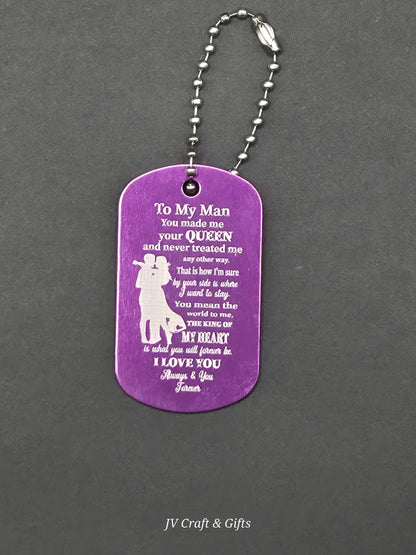 Family Message Army Dog Tag – Mother Son Daughter Gift – Engraved Family Necklace – Forever Keepsake