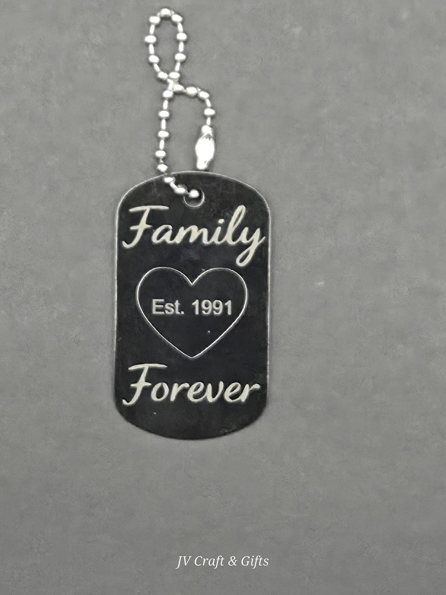 Family Message Army Dog Tag – Mother Son Daughter Gift – Engraved Family Necklace – Forever Keepsake