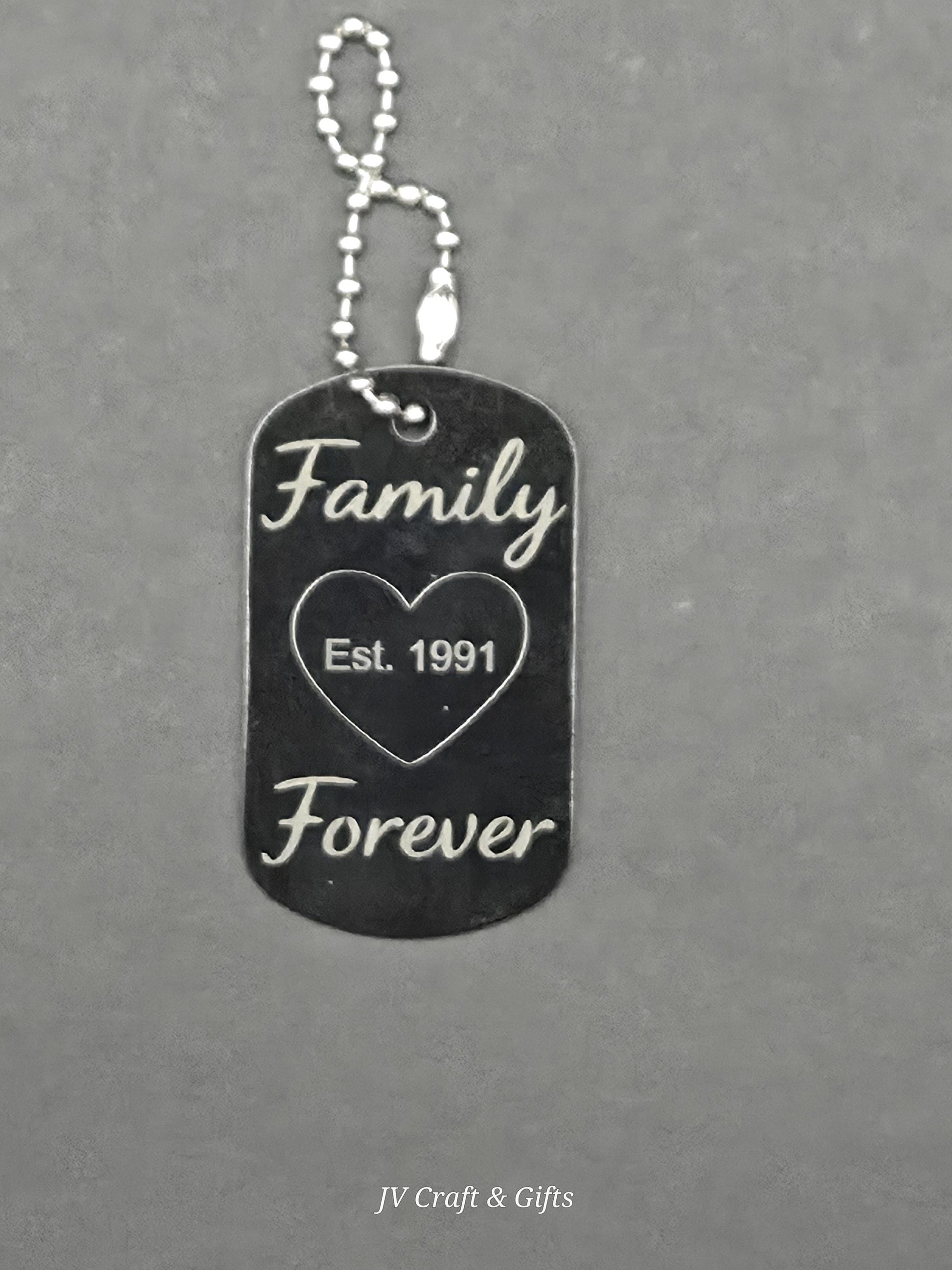Family Message Army Dog Tag – Mother Son Daughter Gift – Engraved Family Necklace – Forever Keepsake
