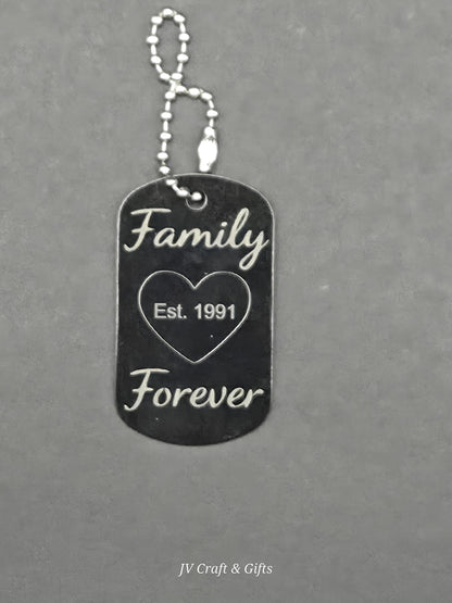 Family Message Army Dog Tag – Mother Son Daughter Gift – Engraved Family Necklace – Forever Keepsake