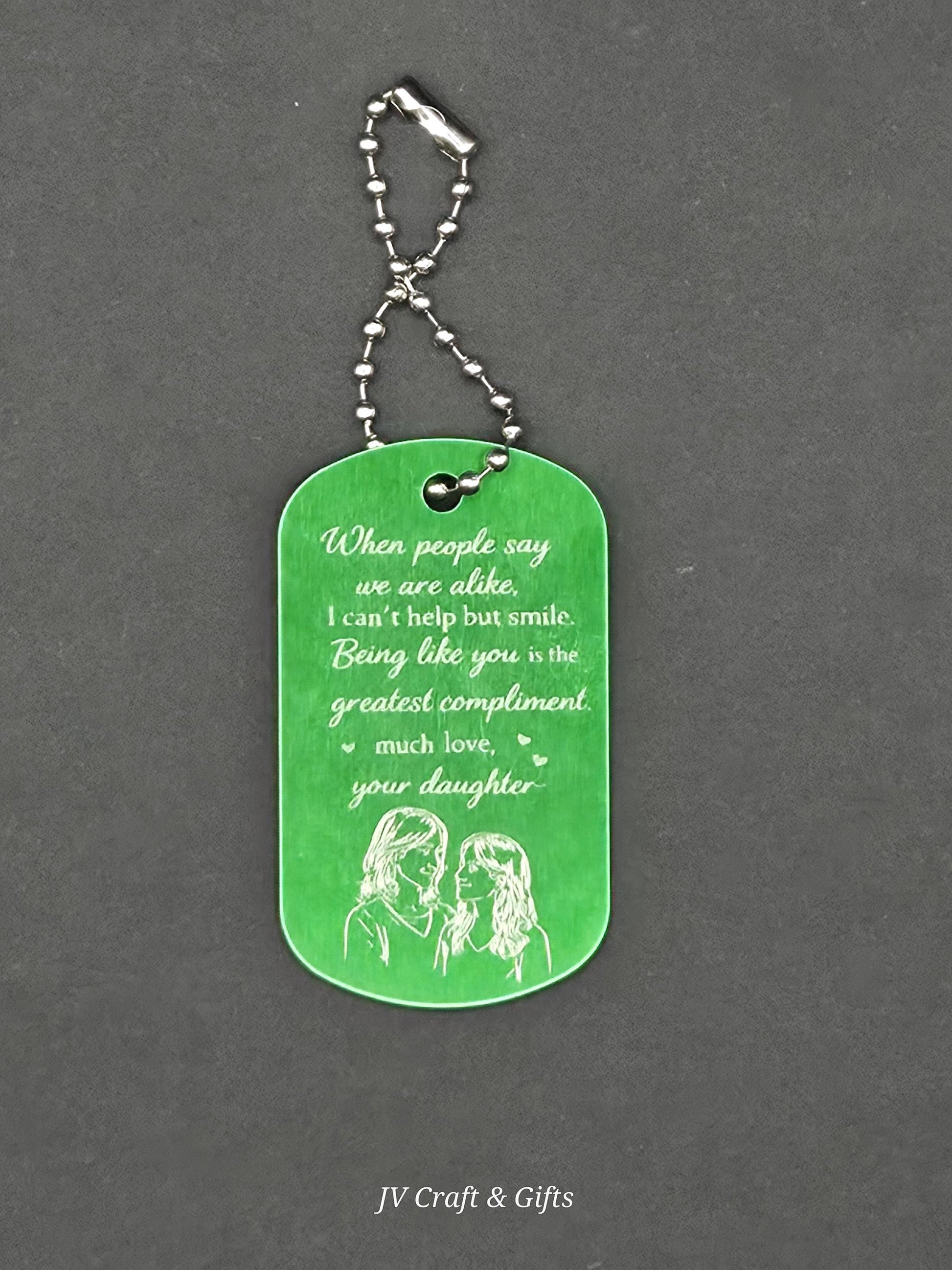 Family Message Army Dog Tag – Mother Son Daughter Gift – Engraved Family Necklace – Forever Keepsake