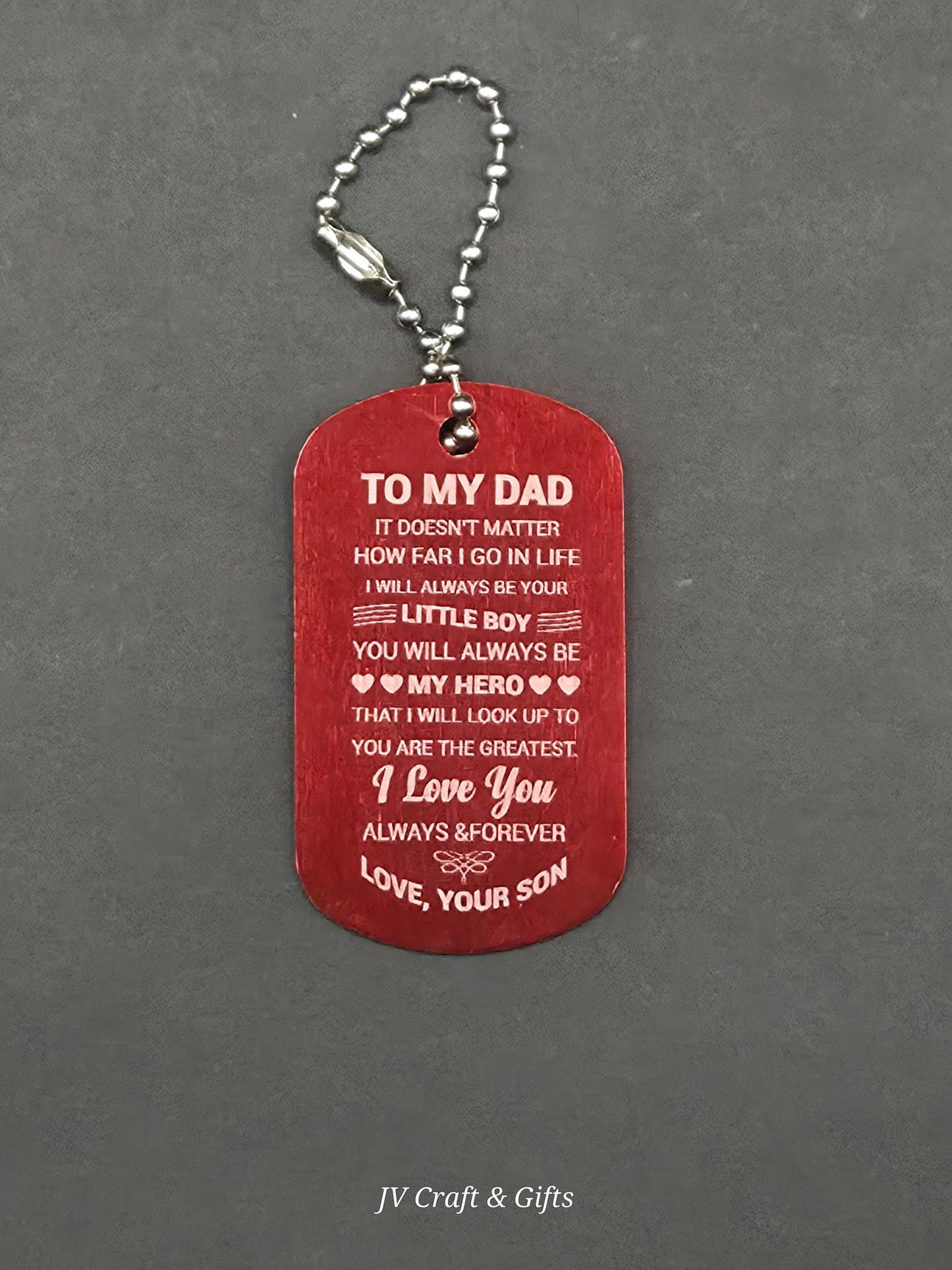 Family Message Army Dog Tag – Mother Son Daughter Gift – Engraved Family Necklace – Forever Keepsake