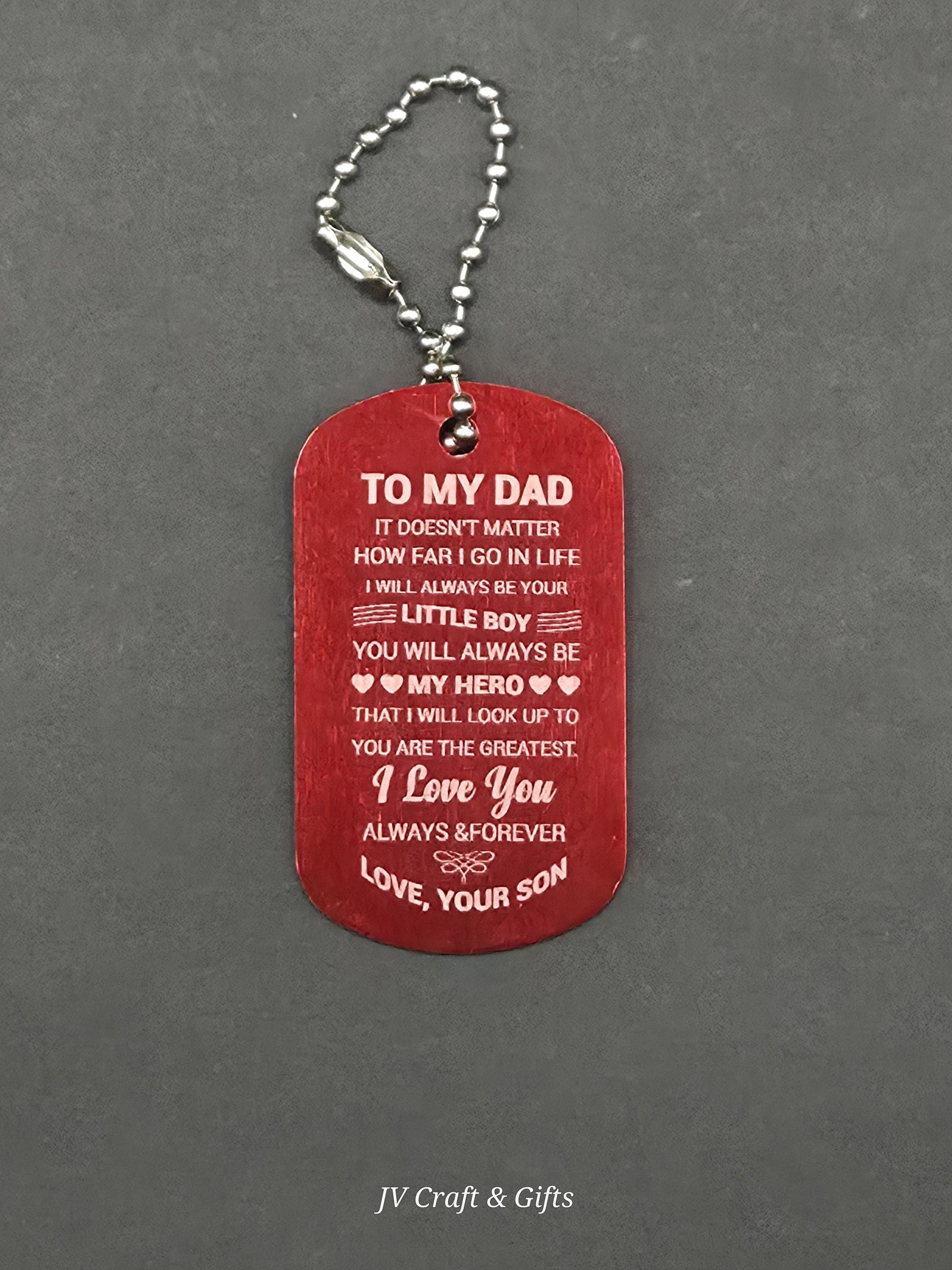 Family Message Army Dog Tag – Mother Son Daughter Gift – Engraved Family Necklace – Forever Keepsake