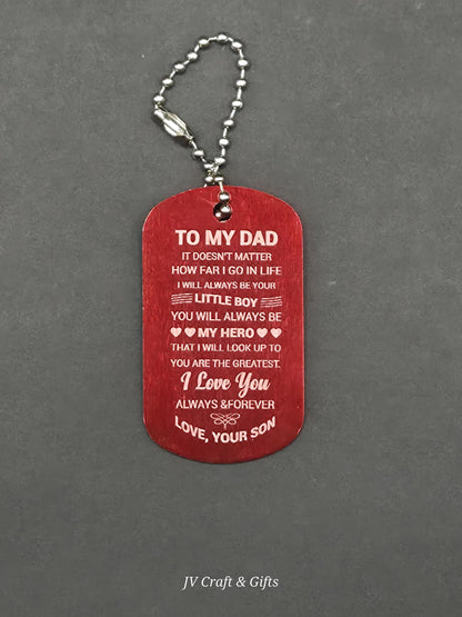 Family Message Army Dog Tag – Mother Son Daughter Gift – Engraved Family Necklace – Forever Keepsake