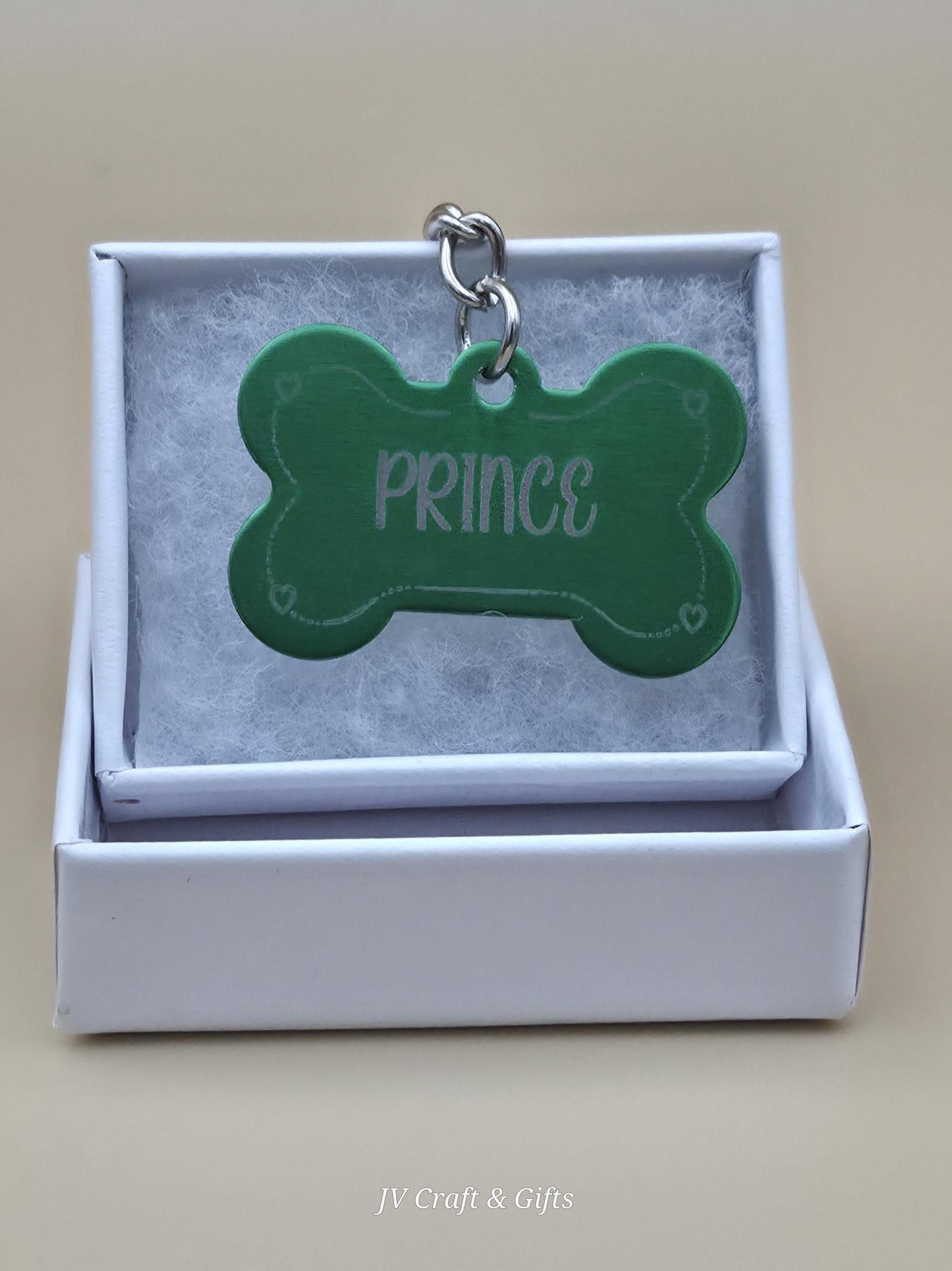 Personalized Dog Tag Bone Shape | Custom Pet ID Tag | Engraved Name & Phone Number
