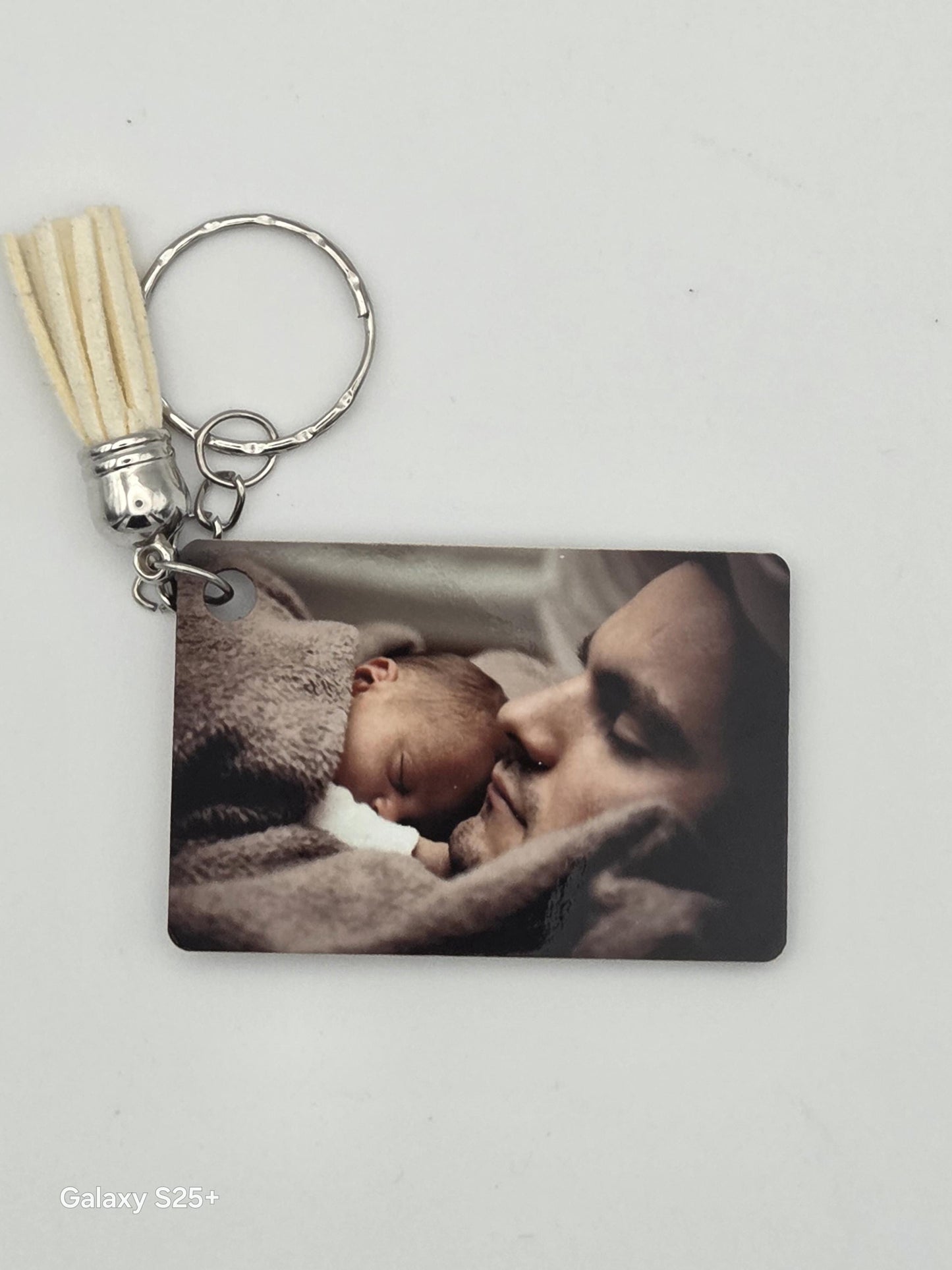 Personalised Photo Keychain – Custom Double Sided Keyring – Picture Keychain – Memory Gift for Couples & Family