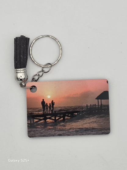Personalised Photo Keychain – Custom Double Sided Keyring – Picture Keychain – Memory Gift for Couples & Family