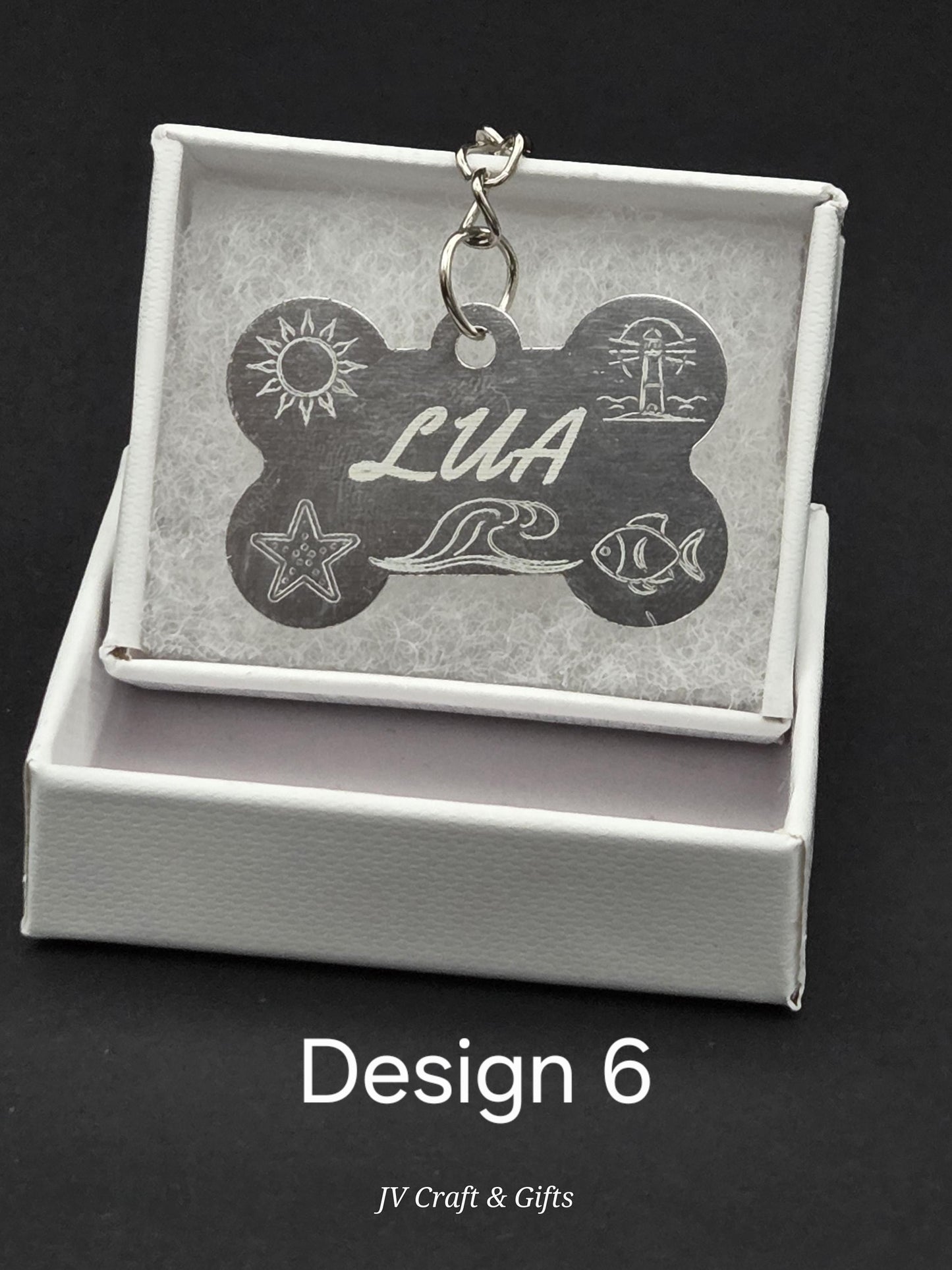 Personalized Summer Dog Tag – Engraved Beach and Travel Designs