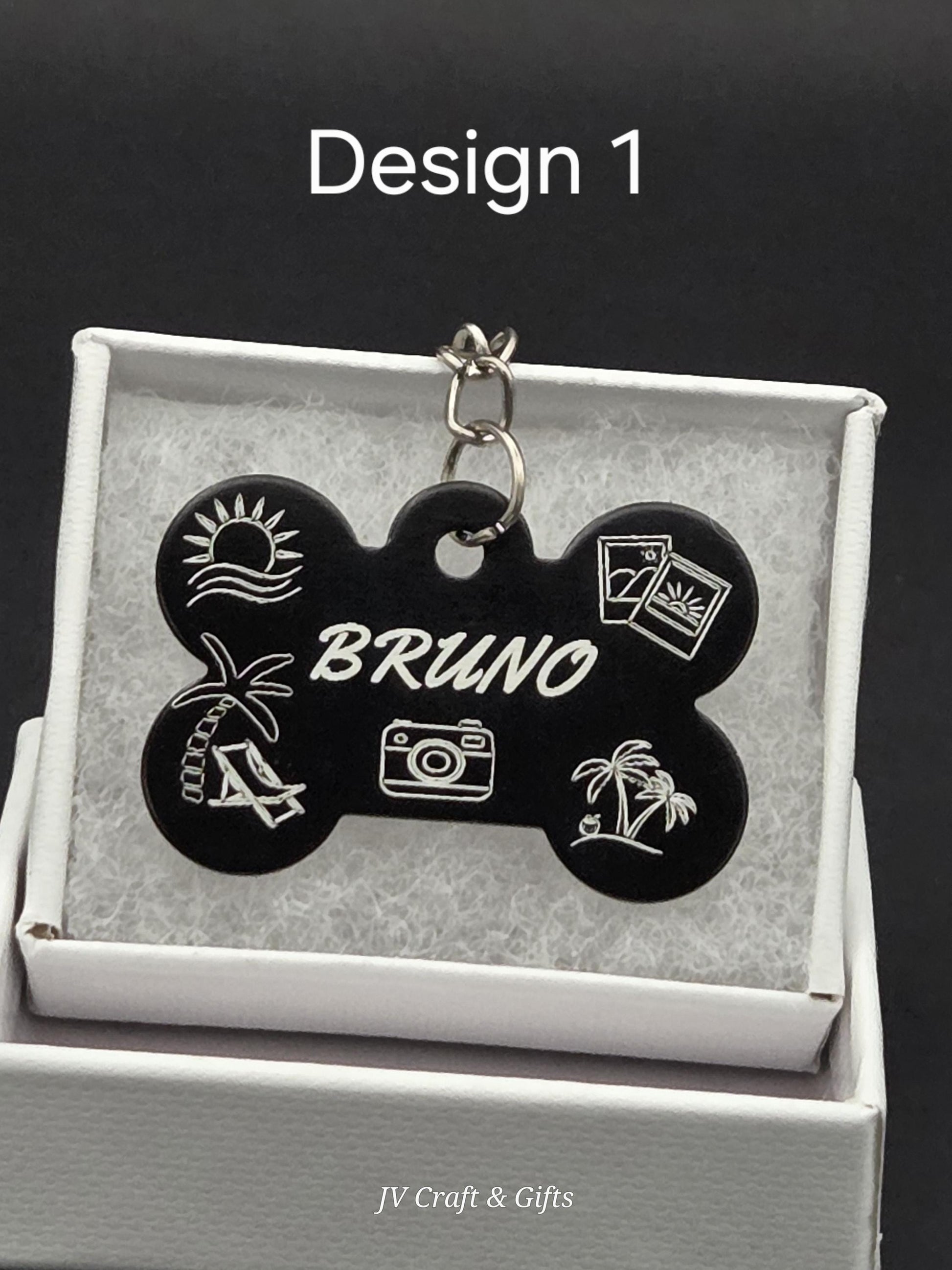 Personalized Summer Dog Tag – Engraved Beach and Travel Designs