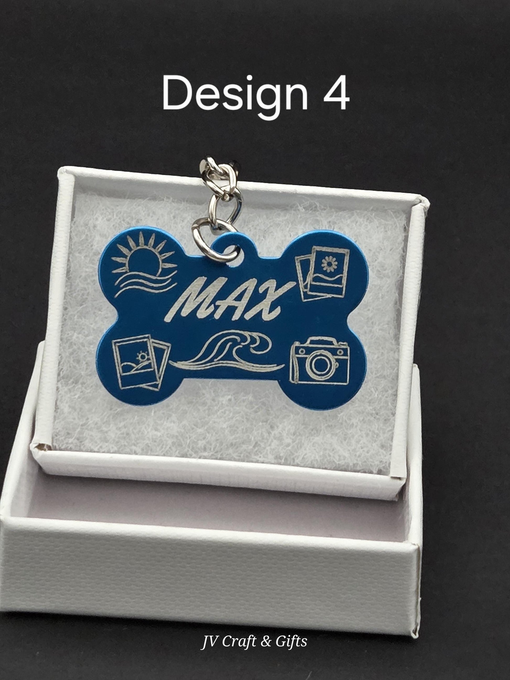 Personalized Summer Dog Tag – Engraved Beach and Travel Designs