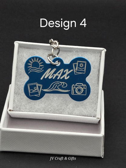 Personalized Summer Dog Tag – Engraved Beach and Travel Designs