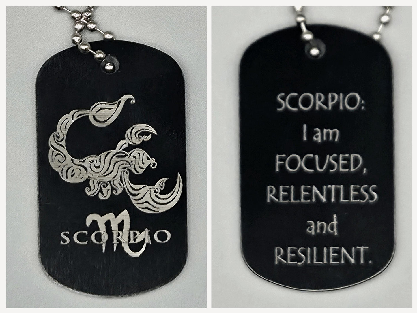 Zodiac Army Tag Necklace – Personalized Astrology Dog Tag