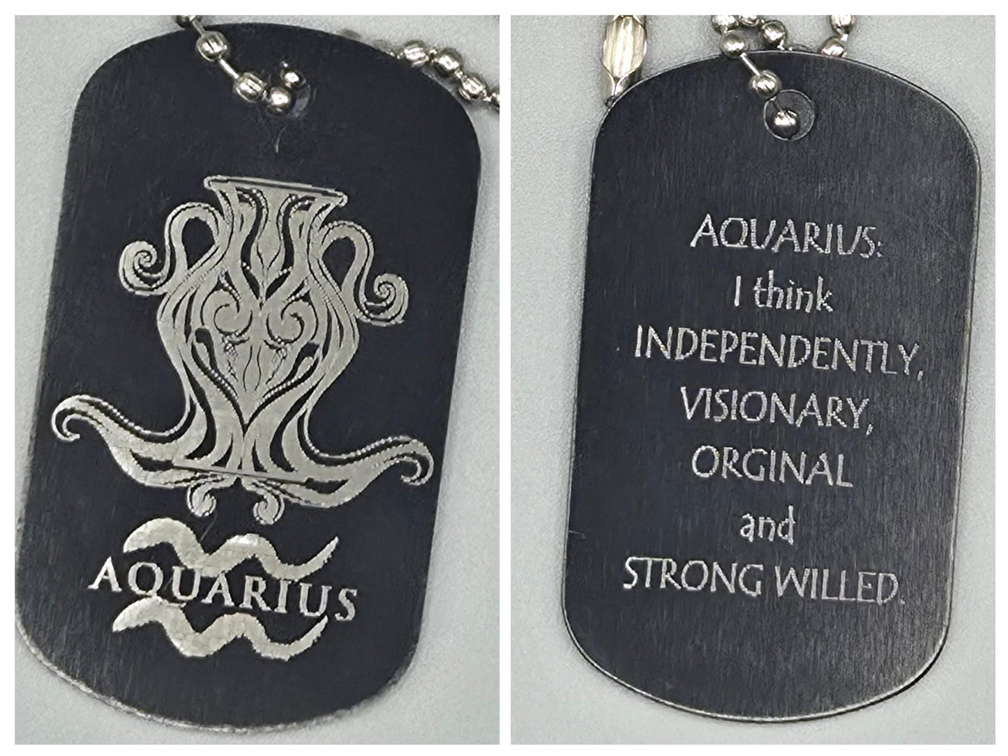 Zodiac Army Tag Necklace – Personalized Astrology Dog Tag