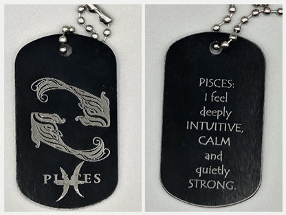 Zodiac Army Tag Necklace – Personalized Astrology Dog Tag