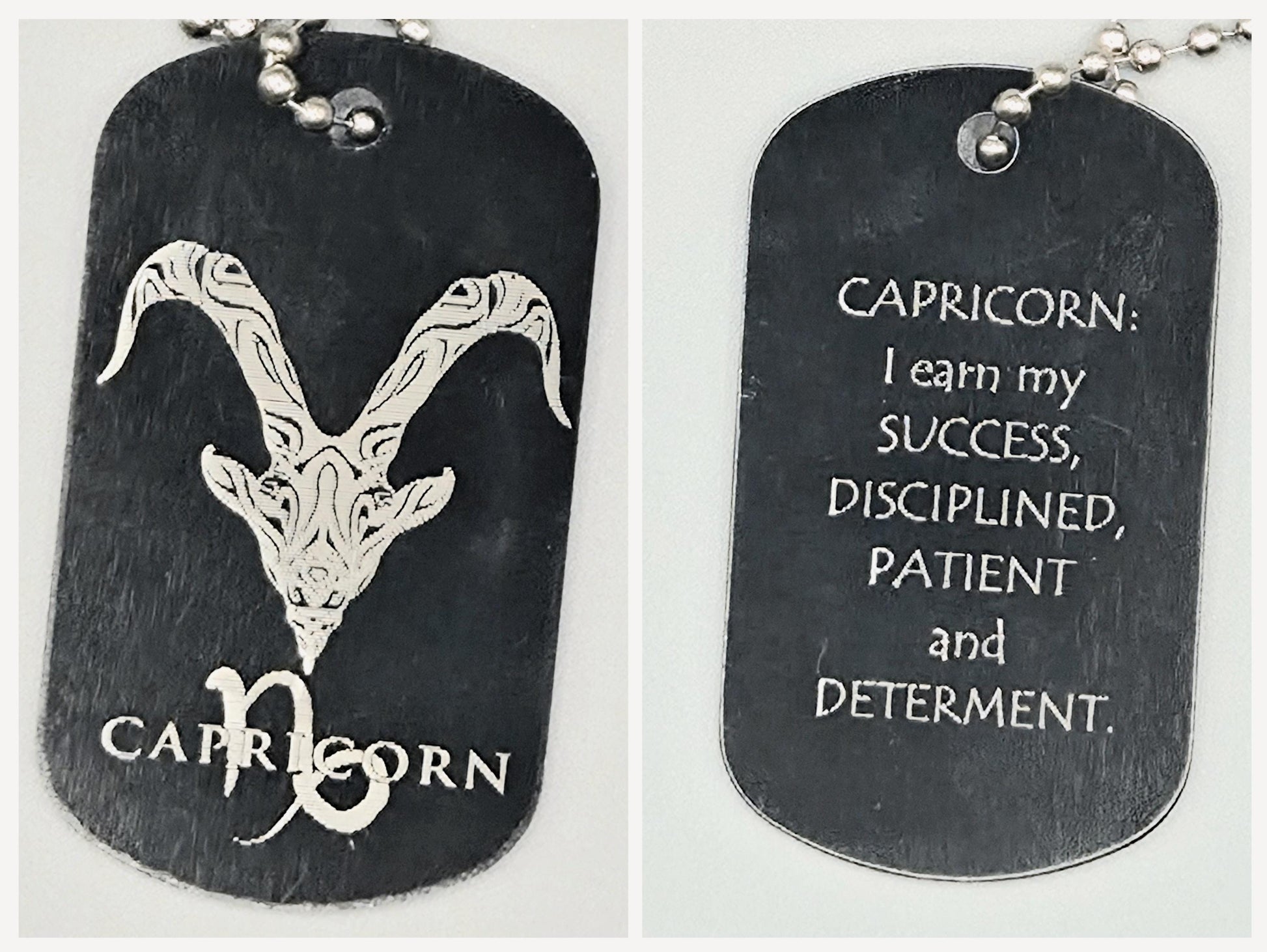 Zodiac Army Tag Necklace – Personalized Astrology Dog Tag
