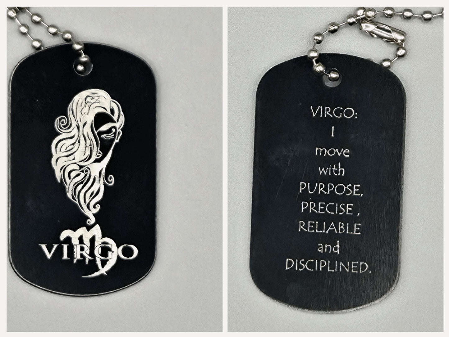 Zodiac Army Tag Necklace – Personalized Astrology Dog Tag