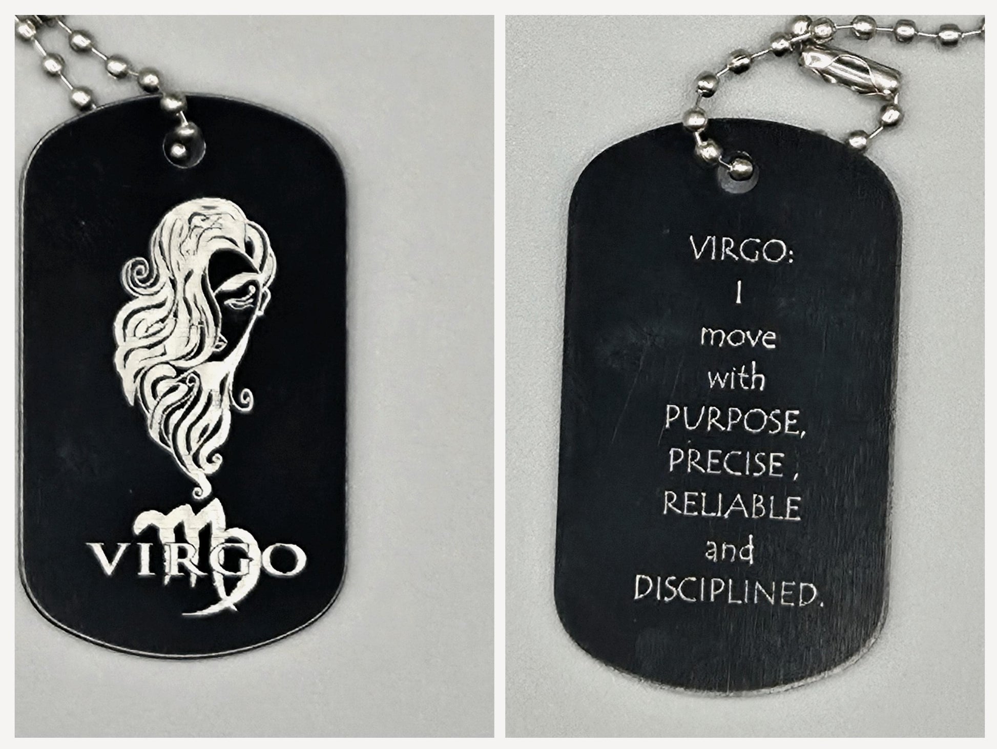 Zodiac Army Tag Necklace – Personalized Astrology Dog Tag