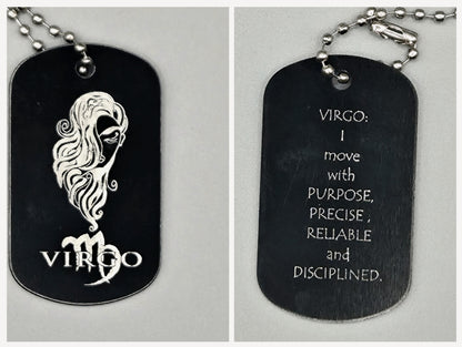 Zodiac Army Tag Necklace – Personalized Astrology Dog Tag