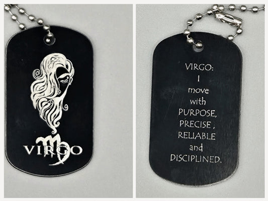 Zodiac Army Tag Necklace – Personalized Astrology Dog Tag
