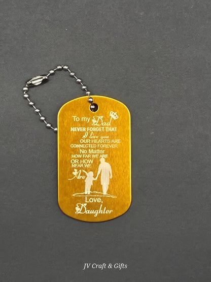 Family Message Army Dog Tag – Mother Son Daughter Gift – Engraved Family Necklace – Forever Keepsake