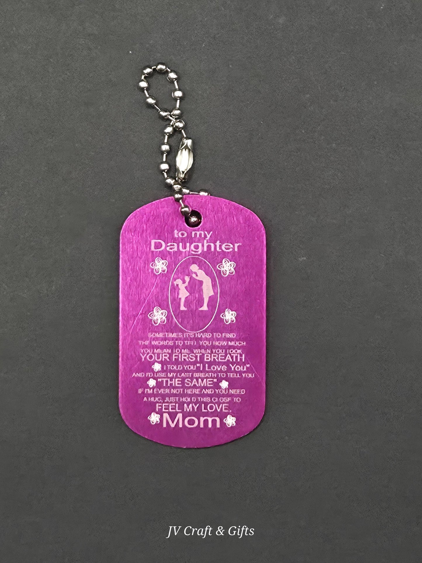 Family Message Army Dog Tag – Mother Son Daughter Gift – Engraved Family Necklace – Forever Keepsake