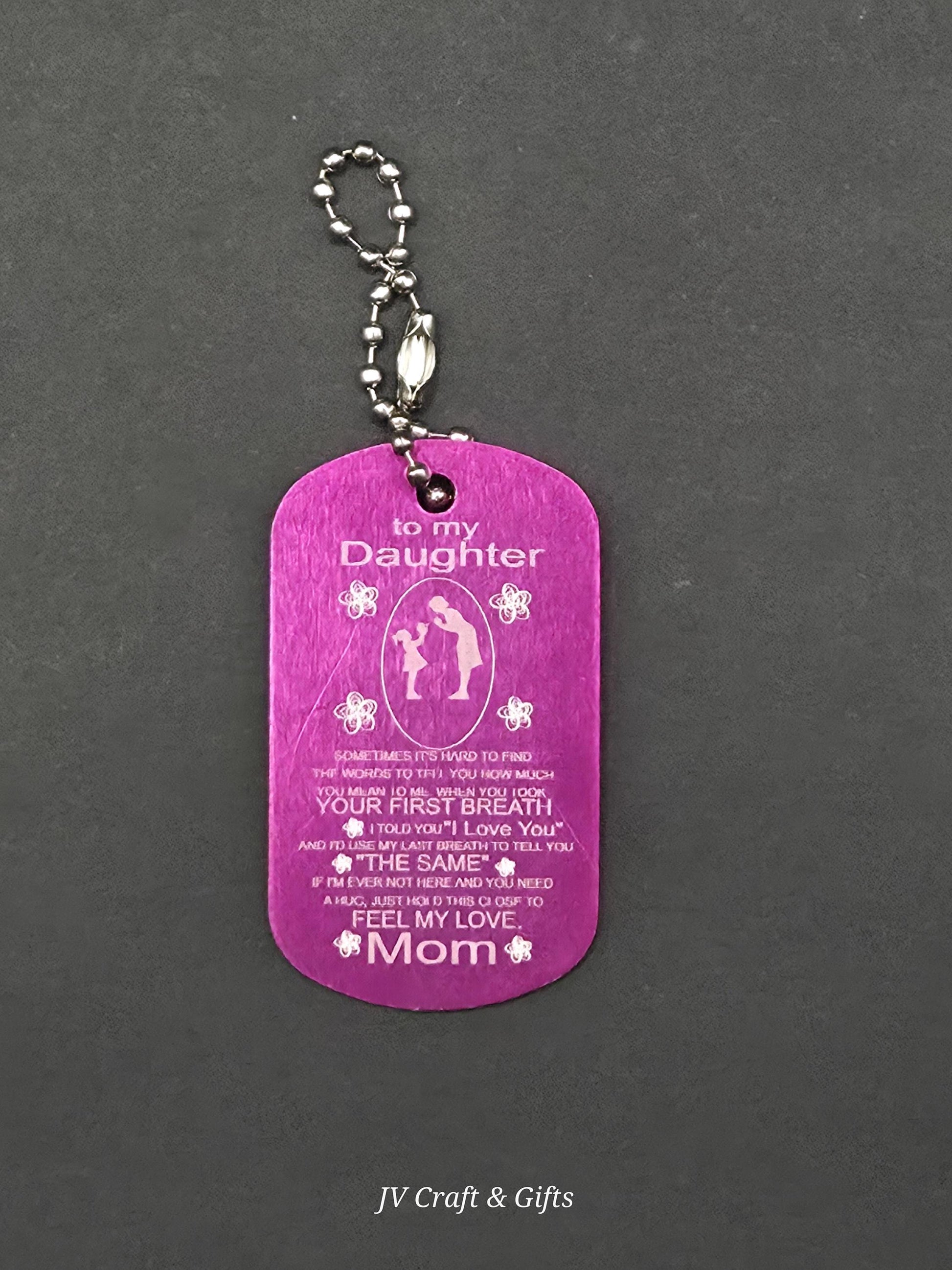 Family Message Army Dog Tag – Mother Son Daughter Gift – Engraved Family Necklace – Forever Keepsake