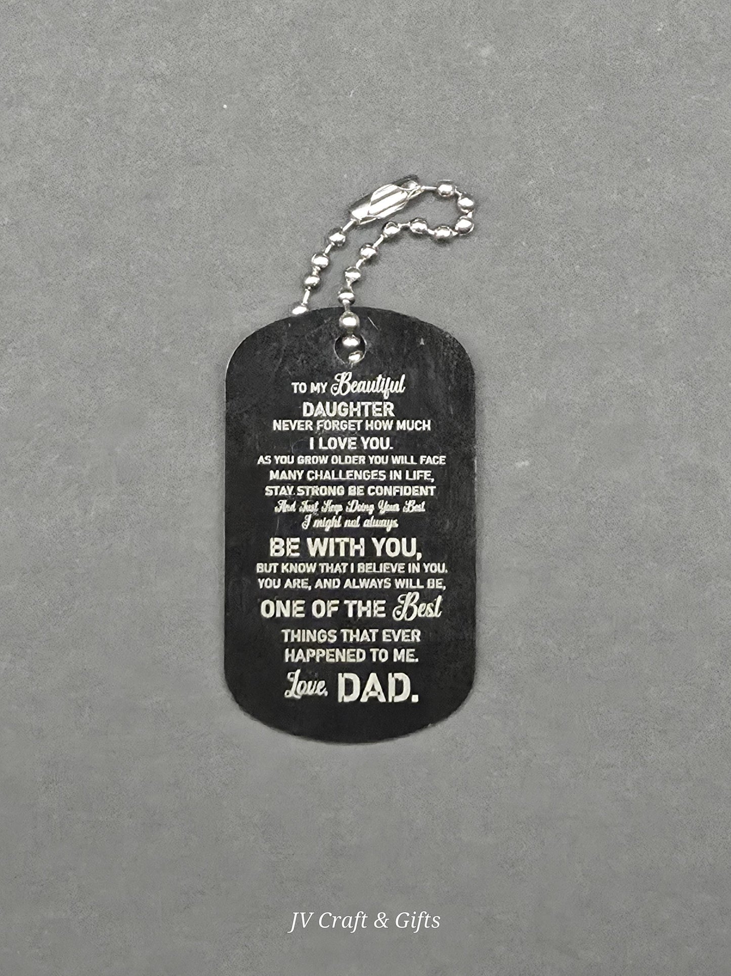 Family Message Army Dog Tag – Mother Son Daughter Gift – Engraved Family Necklace – Forever Keepsake